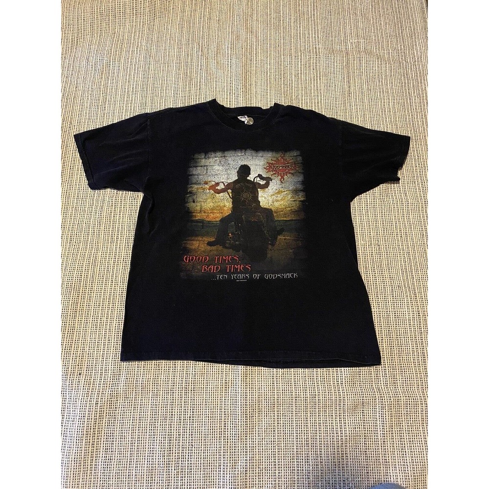 Godsmack. 2007 Concert Black Shirt Good Times Bad Times Size Large Anvil Tag
